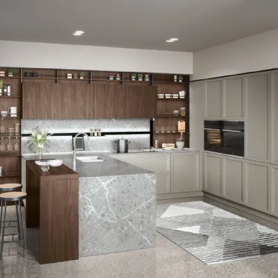 Cucina Classica con penisola Bellaria 02 di Forma Cucine